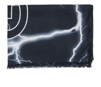 Givenchy Logo Scarf, &pound;180, Accessories, Black, Cashmere/Modal, Front view