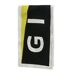Givenchy Logo Scarf, Cotton, Black/Gold, Tags, 4*