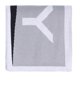 Givenchy Logo Knitted Scarf, Cotton, Grey/White/Black, 3*