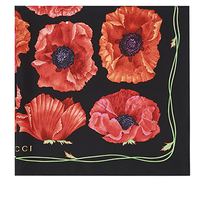 Gucci Poppy Print Scarf, front view