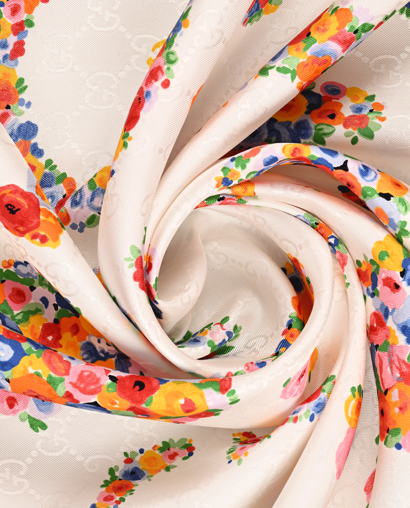 Gucci GG Floral Scarf, &pound;220, Accessories, Burgundy, Silk, Other view