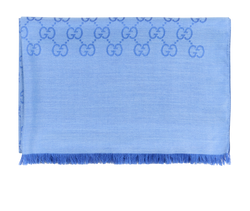 Gucci GG Shawl, Wool/Silk, Blue, MII, 3*