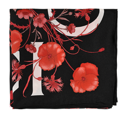 Gucci Floral Scarf, Silk, Black/Red, MII, 3*