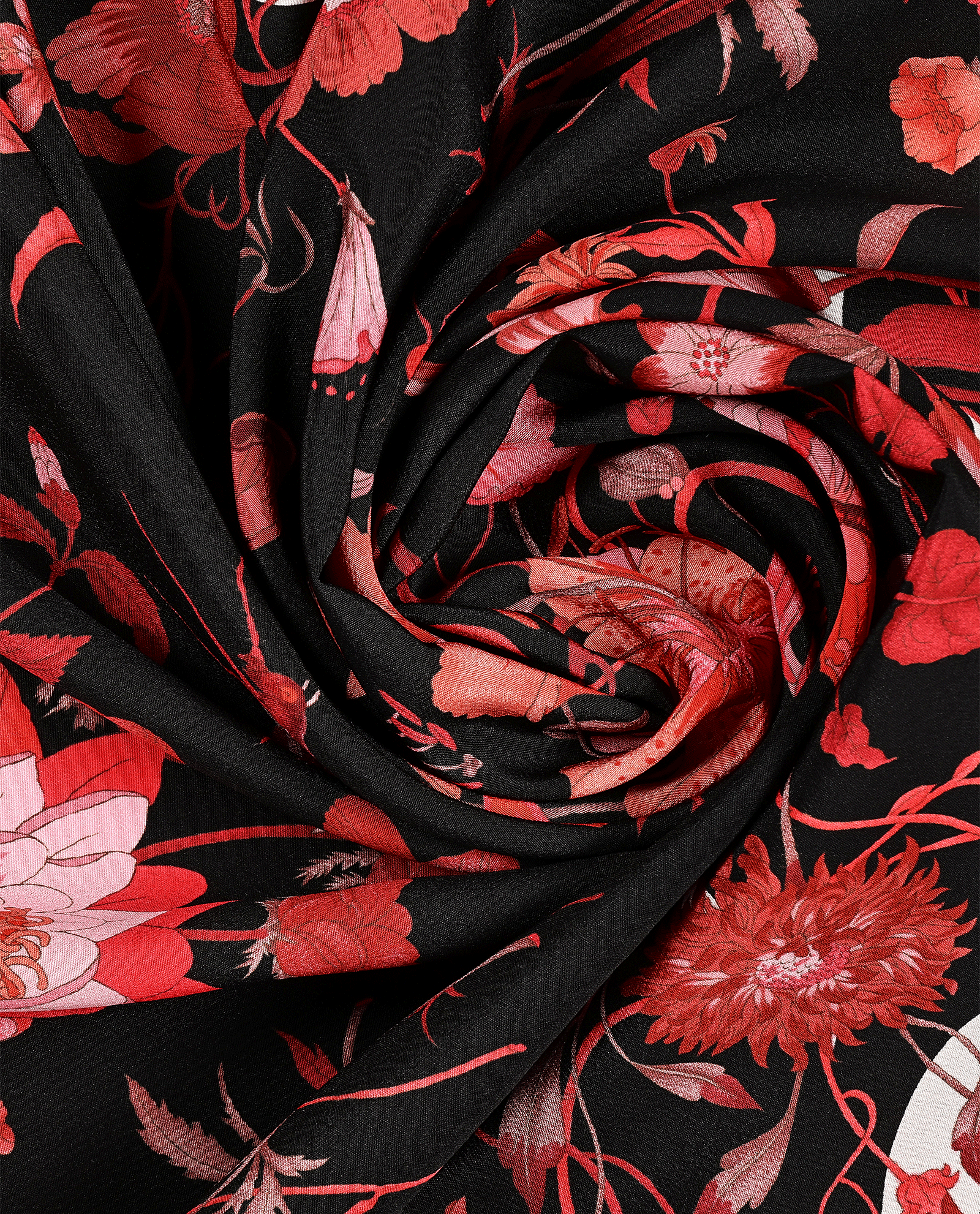 Gucci Floral Scarf, &pound;220, Accessories, Black/Red/White, Silk, Other view