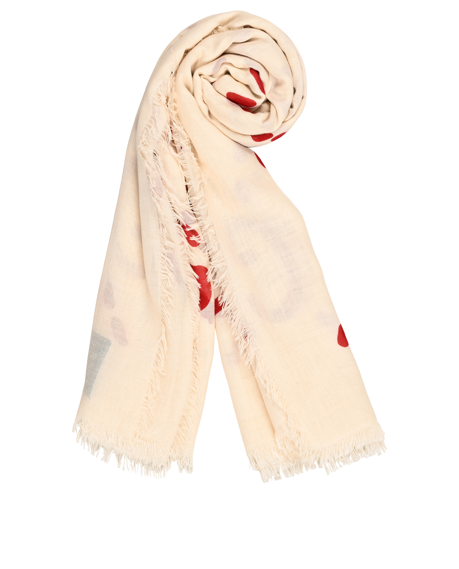 Gucci Ghost Print Scarf, &pound;220, Accessories, Cream/Red, Modal/Silk, Other view