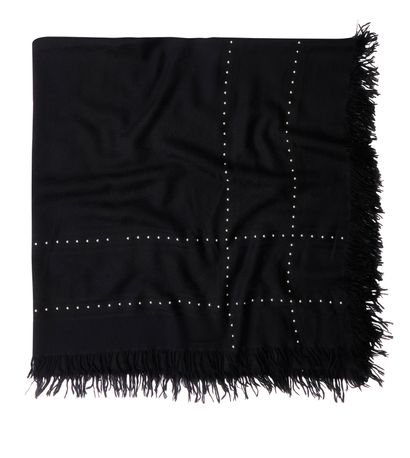 Gucci GG Studded Scarf, £150, Accessories, Black, Wool, Front view