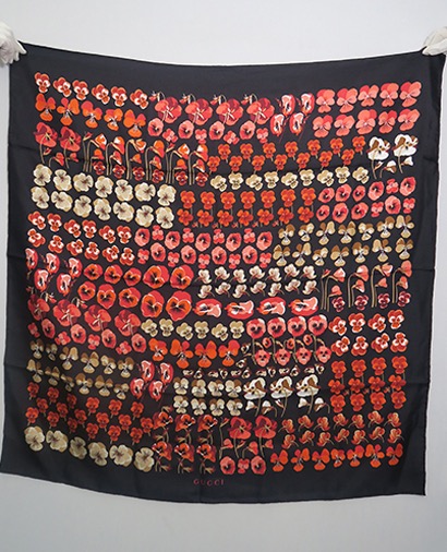 Gucci Mini Floral Silk Scarf, front view