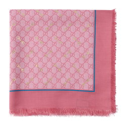 Gucci GG Supreme Horsebit Scarf, Modal, Pink, B, 3*