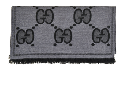 Gucci GG Scarf, &pound;225, Accessories, Black/Grey, Wool, Front view