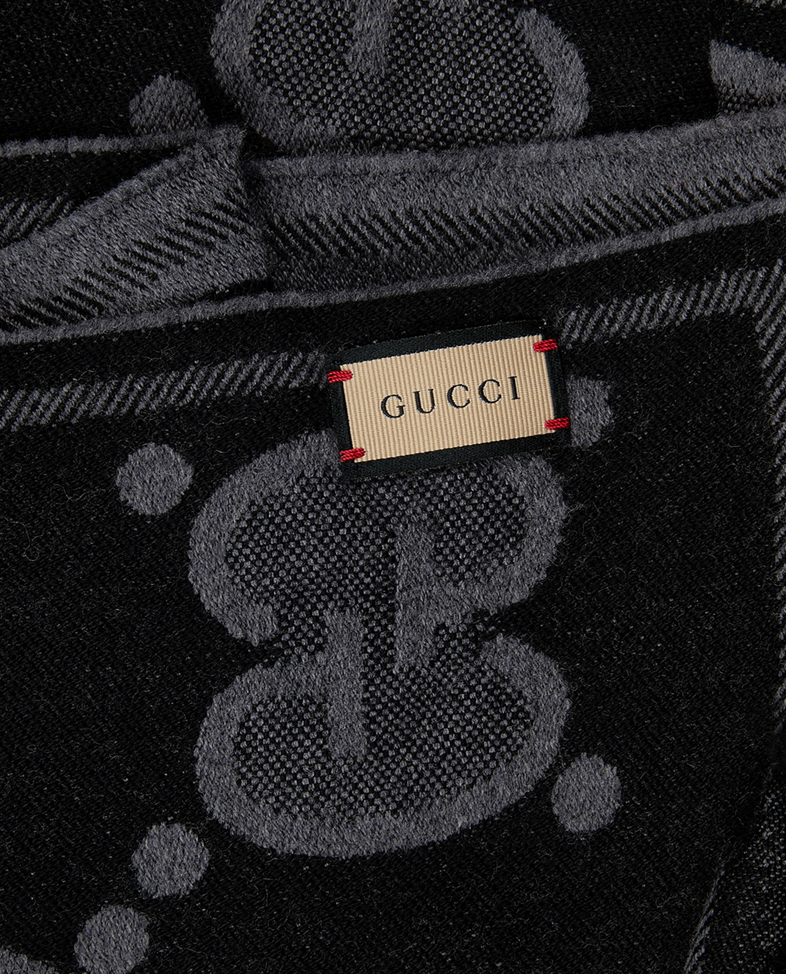Gucci GG Scarf, &pound;225, Accessories, Black/Grey, Wool, Other view