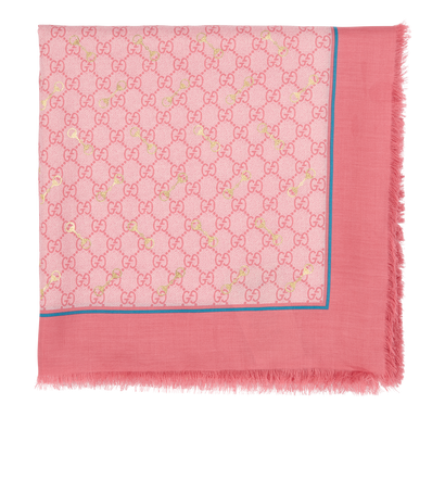 Gucci GG Horsebit Scarf, &pound;250, Accessories, Pink, Modal/Silk, Front view