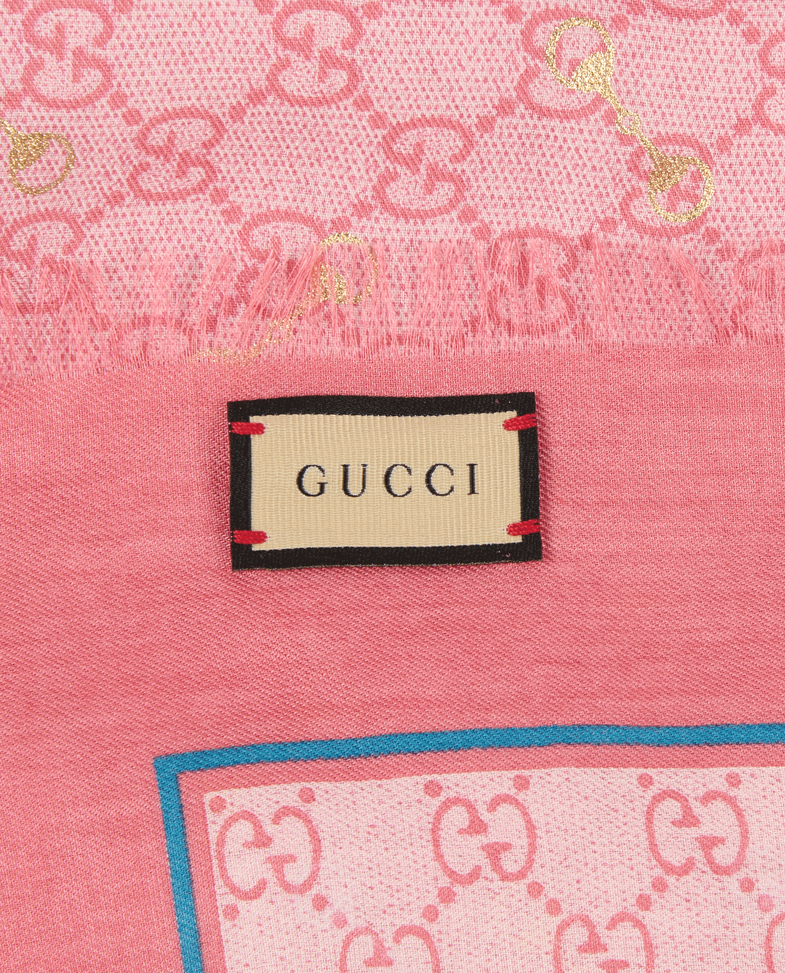 Gucci GG Horsebit Scarf, &pound;250, Accessories, Pink, Modal/Silk, Other view