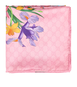 Gucci Flora Beauty Scarf, Silk, Pink/Multi, 3*