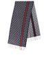 Gucci GG Web Scarf, &pound;150, Accessories, Blue, Cashmere, Front view