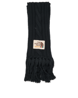 Gucci X North Face Knitted Long Scarf, Polyester, Black, 3*