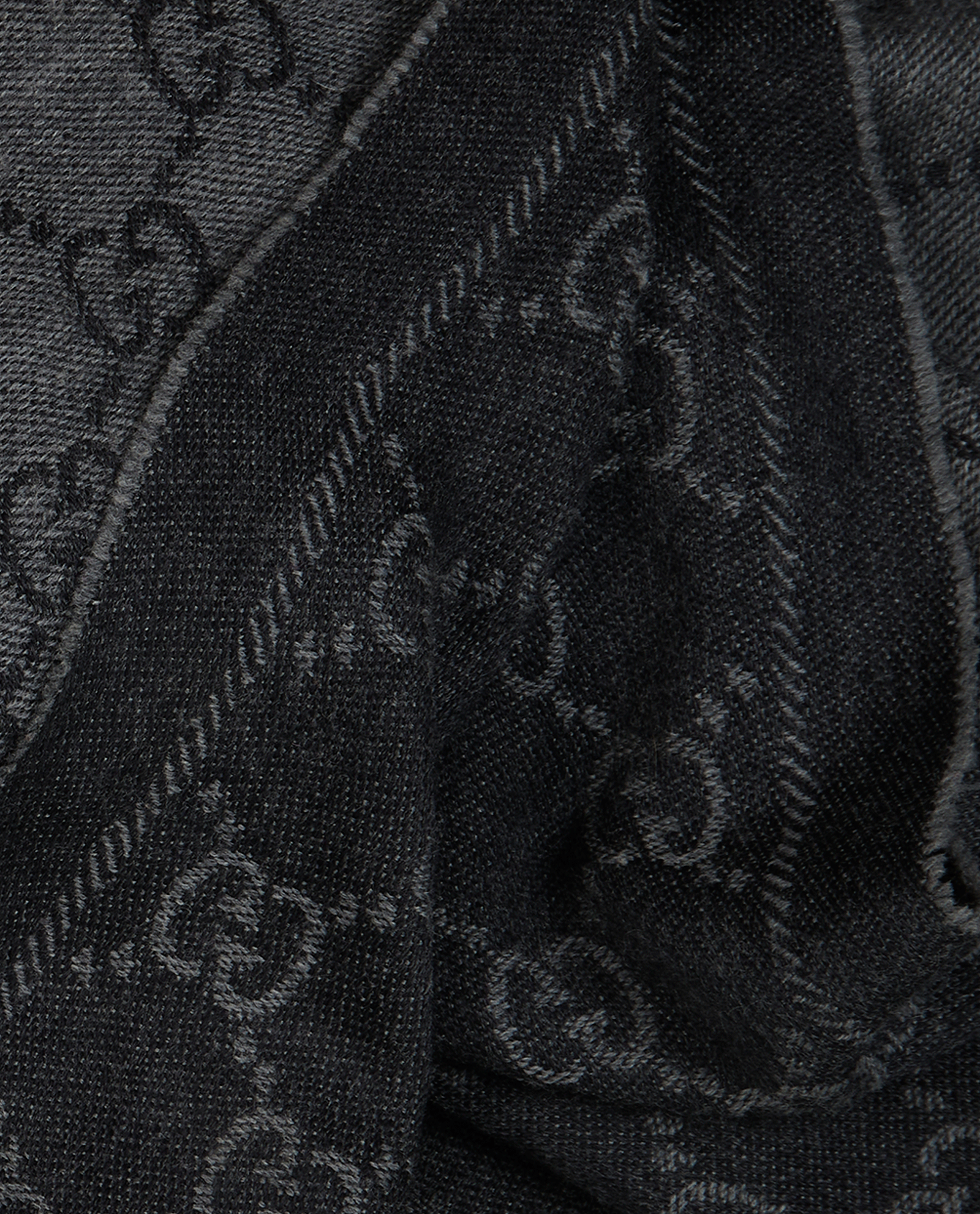 Gucci GG Fringed Scarf, &pound;180, Accessories, Grey, Wool, Other view