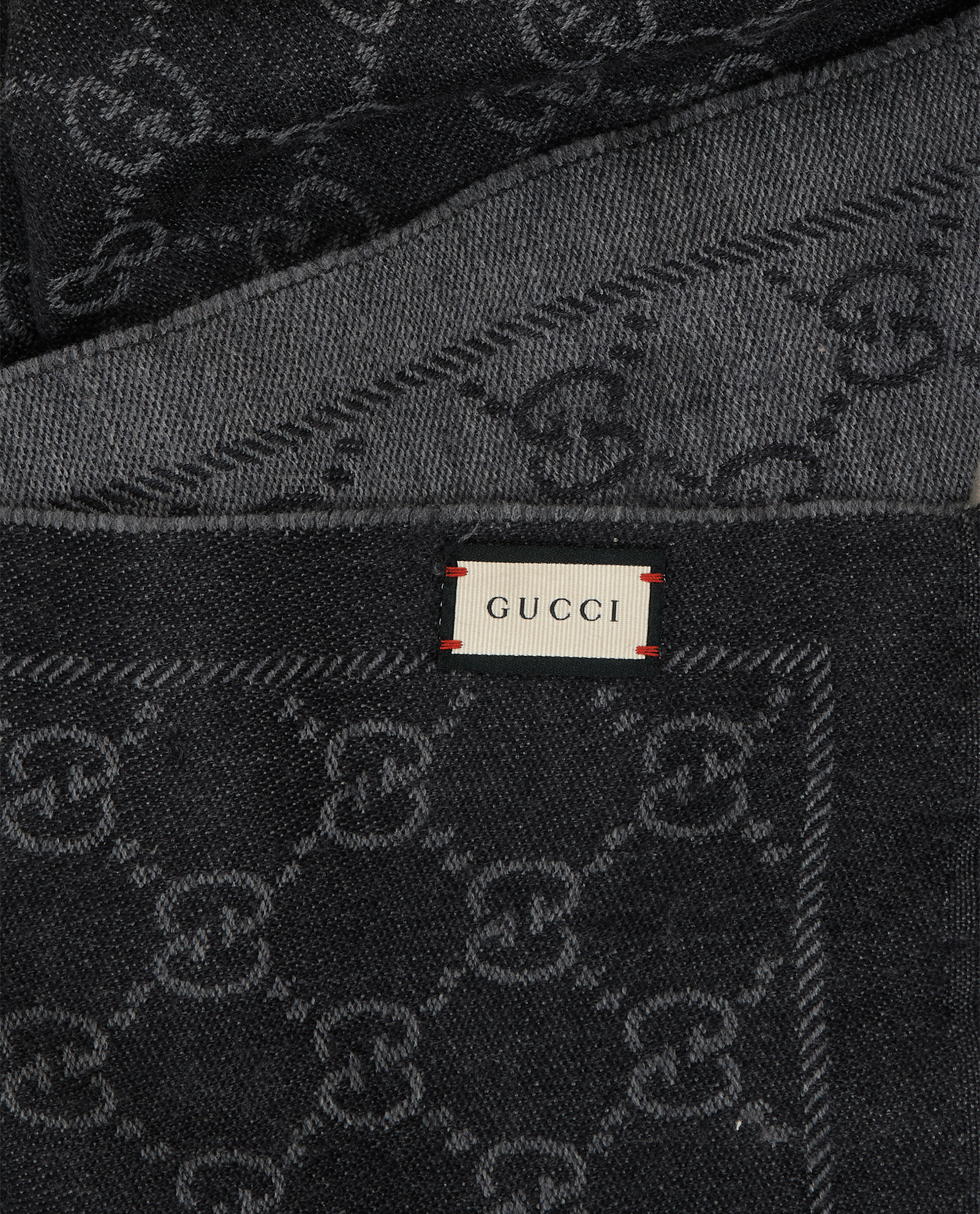 Gucci GG Fringed Scarf, &pound;180, Accessories, Grey, Wool, Other view