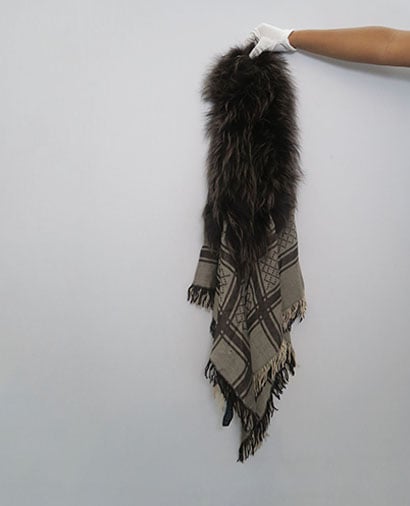 Gucci Survie Fox Fur GG Scarf, front view