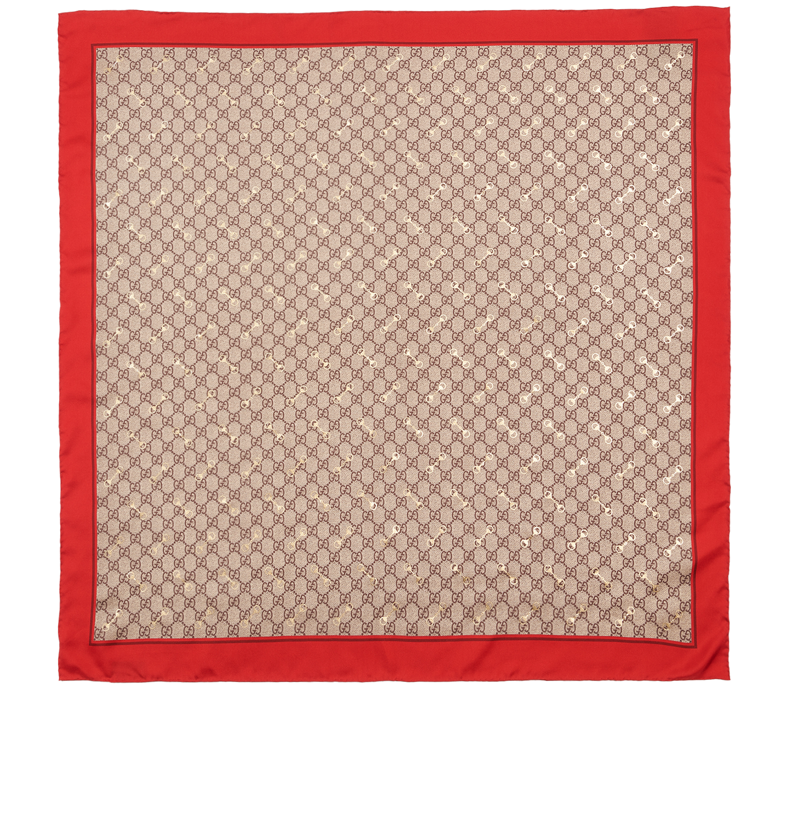 Gucci Horsebit Scarf, &pound;160, Accessories, Brown/Red, Silk, Back view