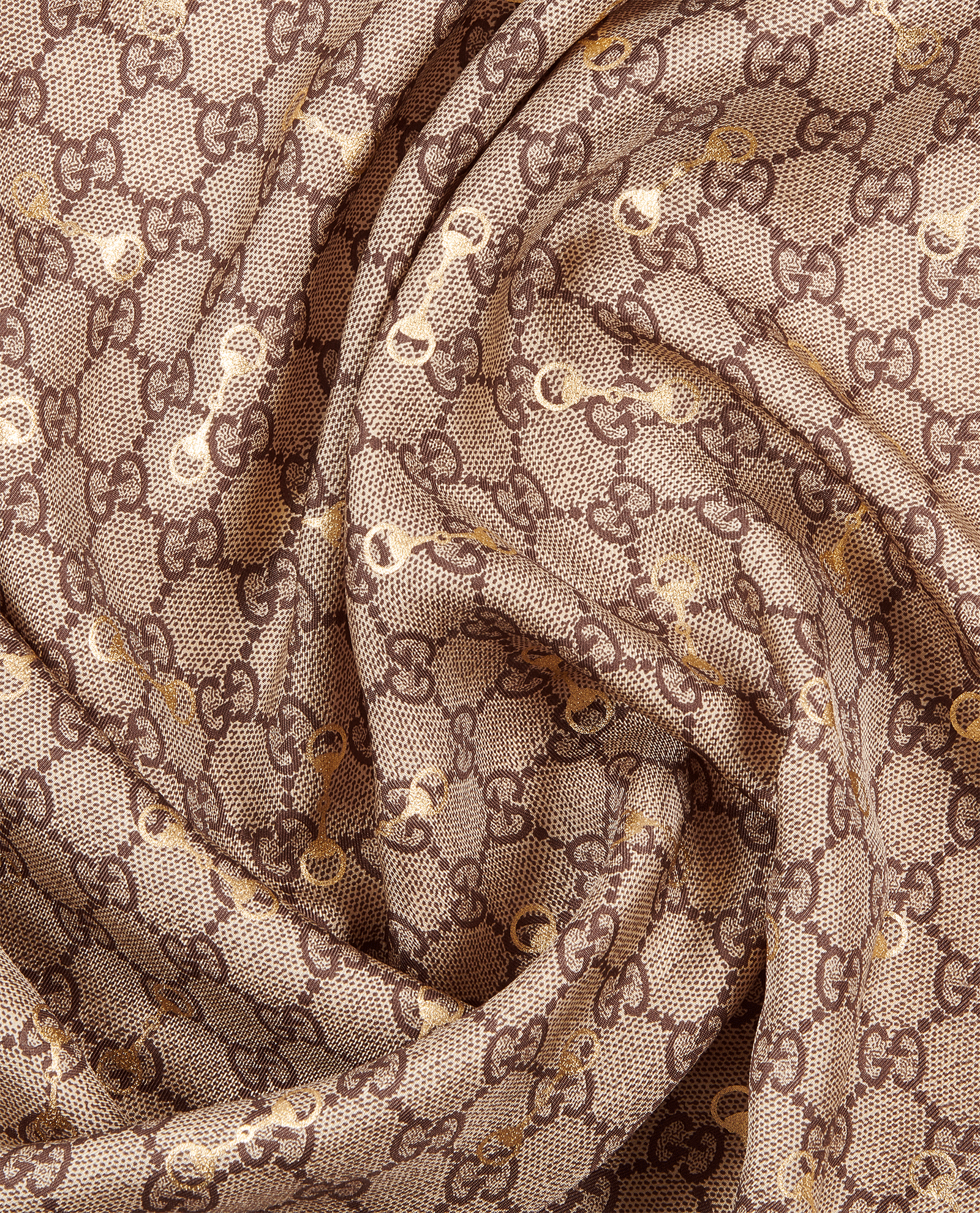 Gucci Horsebit Scarf, &pound;160, Accessories, Brown/Red, Silk, Other view