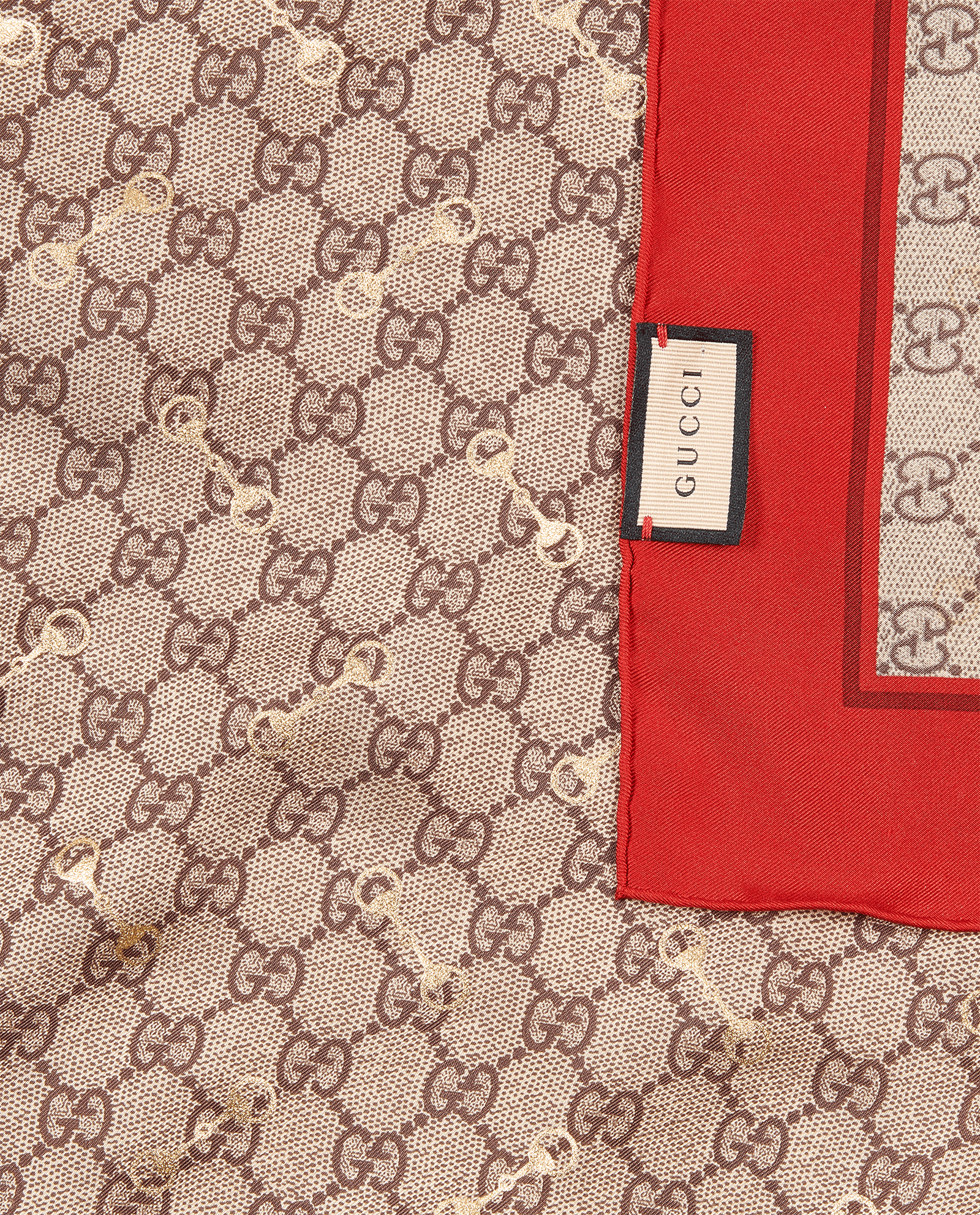 Gucci Horsebit Scarf, &pound;160, Accessories, Brown/Red, Silk, Other view