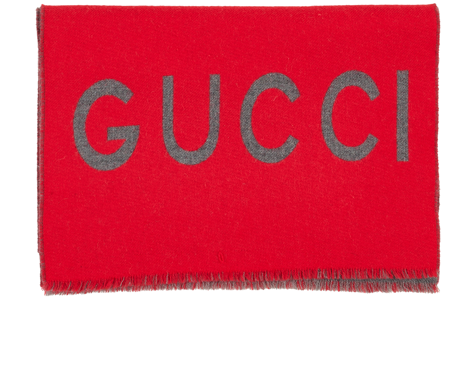Gucci Wolf Scarf, &pound;250, Accessories, Grey/Red, Wool, Back view