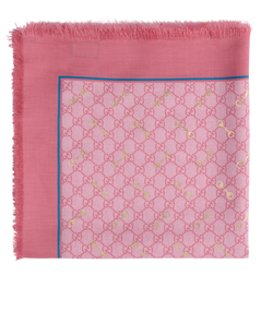 Gucci Horsebit Scarf, Silk, Pink, B, 4*