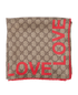 Gucci GG Love Scarf, &pound;210, Accessories, Beige/Red, Silk, Front view