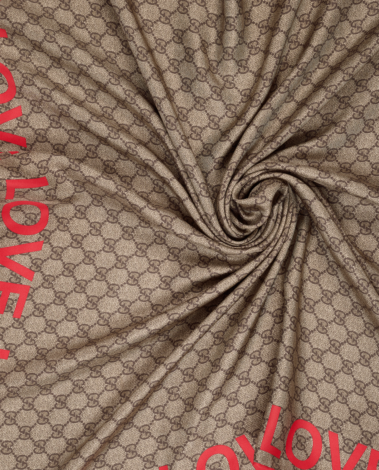 Gucci GG Love Scarf, &pound;210, Accessories, Beige/Red, Silk, Other view