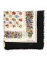 Gucci Floral Shawl, &pound;220, Accessories, Black/White, Wool, Front view
