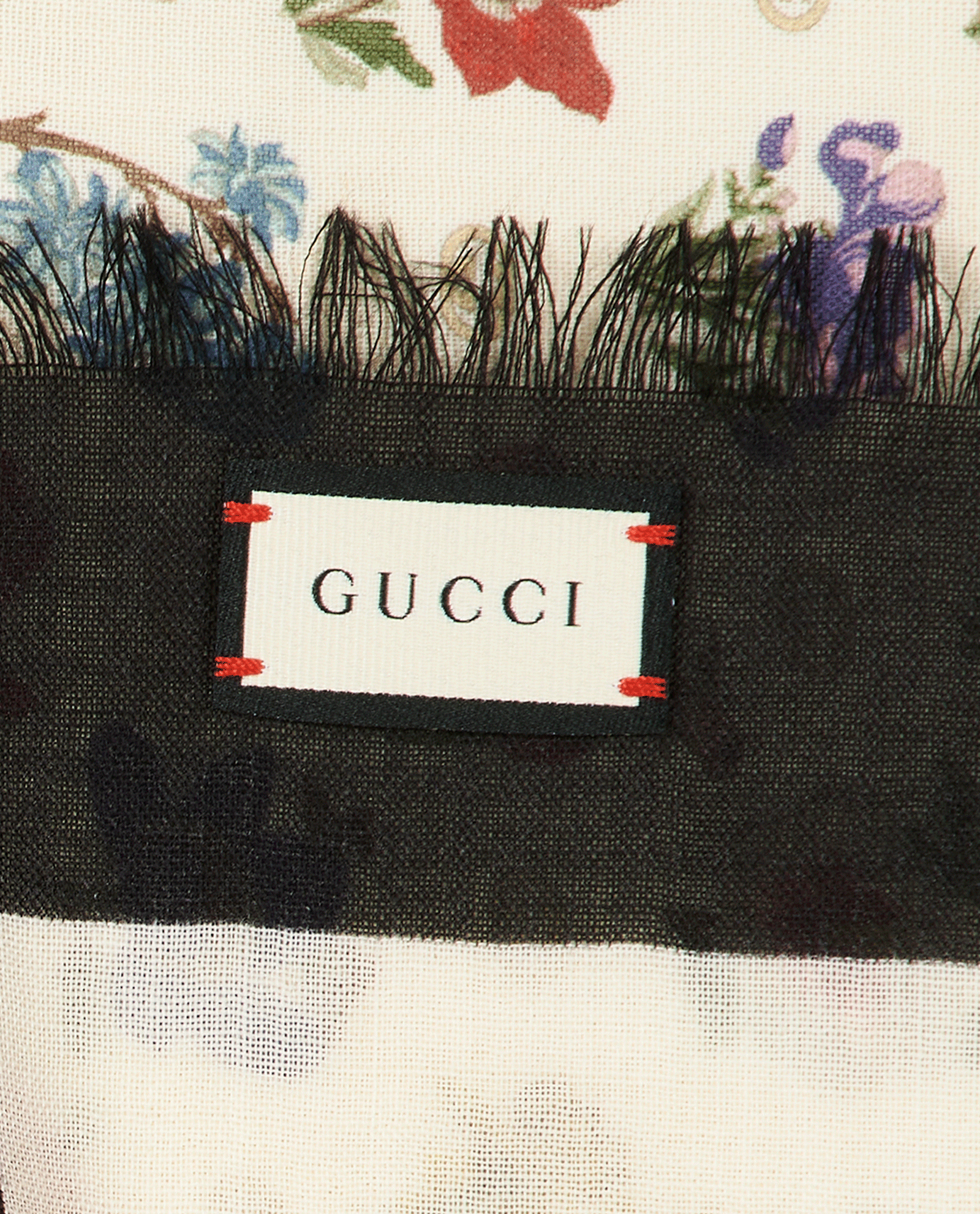 Gucci Floral Shawl, &pound;220, Accessories, Black/White, Wool, Other view