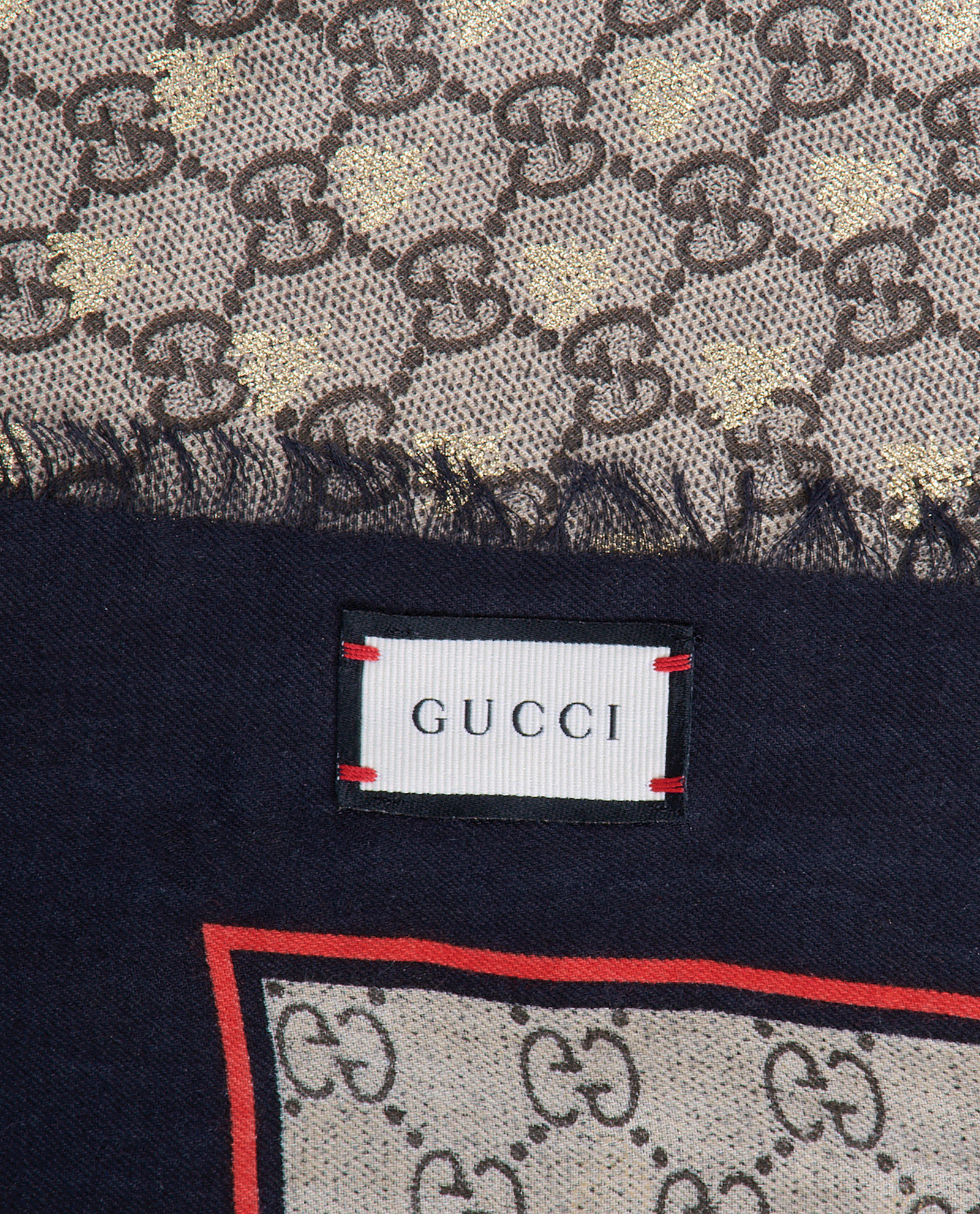 Gucci Gold Bee Monogram Square Scarf, &pound;195, Accessories, Beige, Silk, Other view