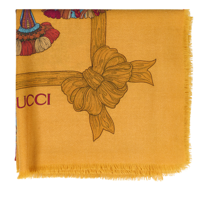 Gucci Tassel Print Shawl, front view