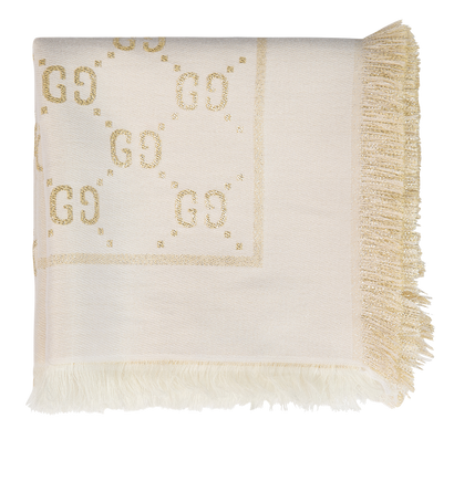 Gucci Scarf, &pound;295, Accessories, Cream/Gold, Cotton, Front view