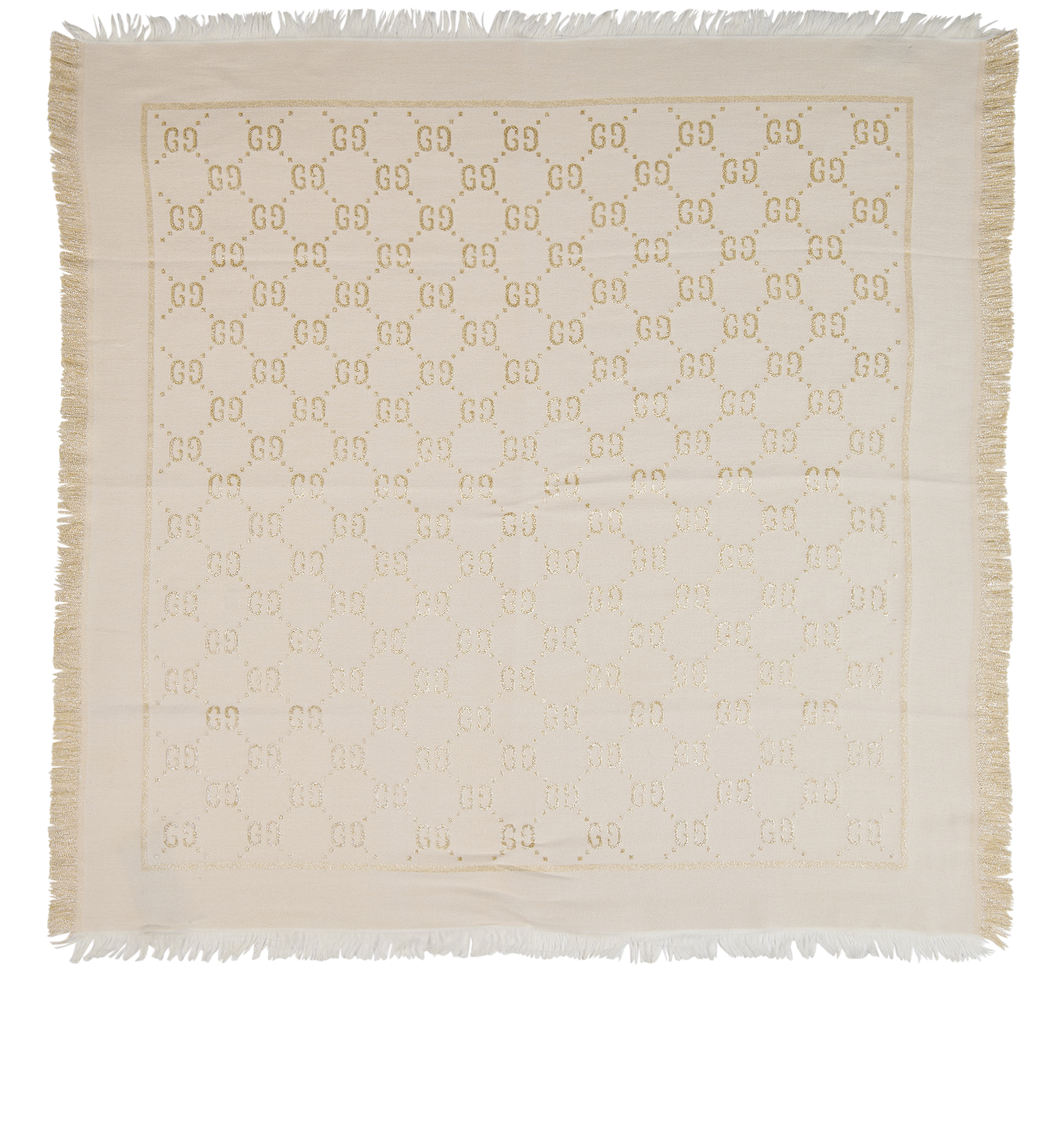 Gucci Scarf, &pound;295, Accessories, Cream/Gold, Cotton, Back view