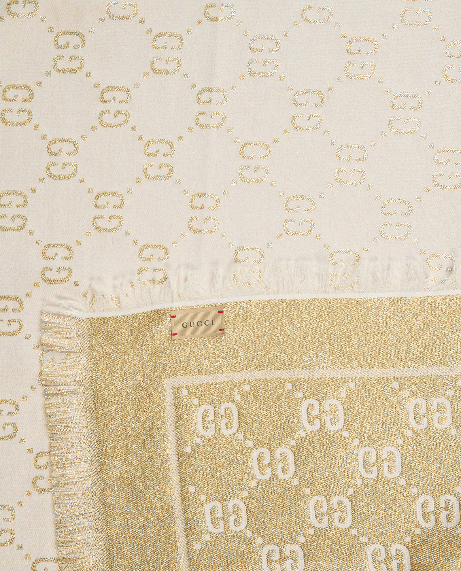 Gucci Scarf, &pound;295, Accessories, Cream/Gold, Cotton, Other view