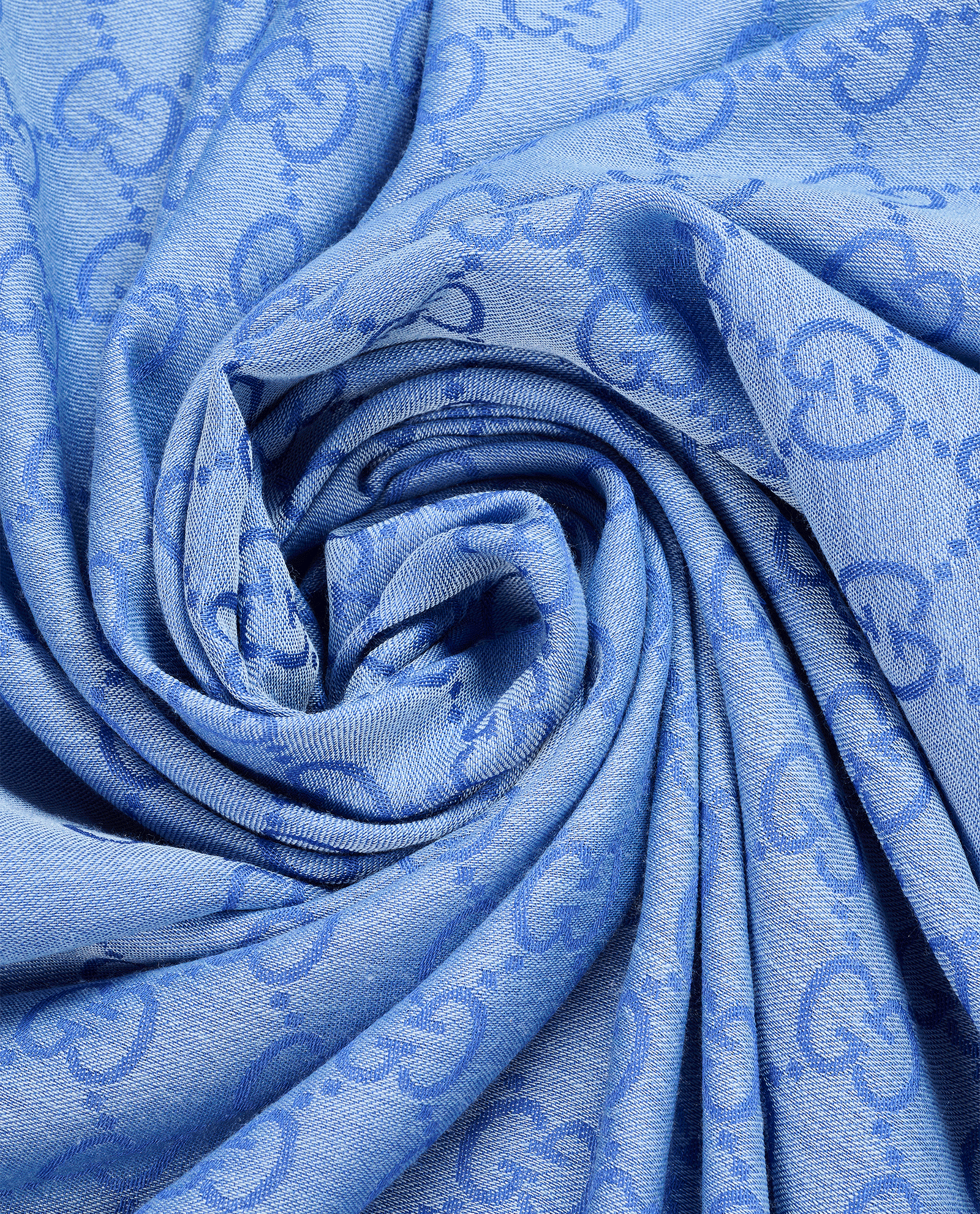 Gucci GG Fringed Scarf, &pound;150, Accessories, Blue, Wool, Other view