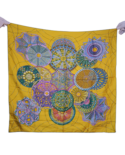 Hermes Les Domes Celeste 90x90 Scarf, front view