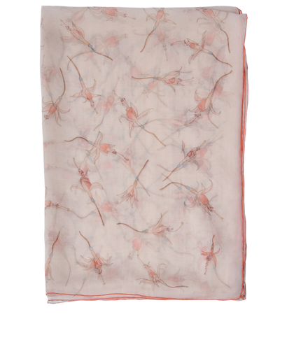 Hermes Crocus White/ Orange Long Silk Scarf, front view
