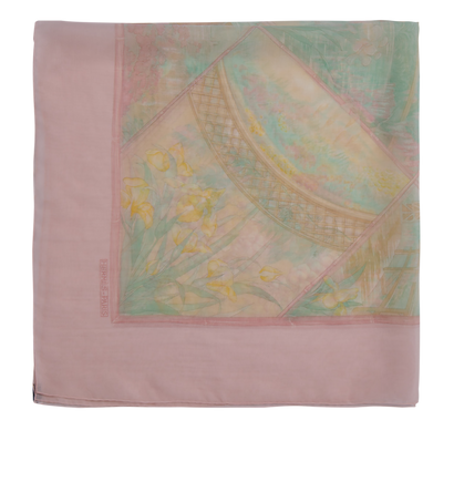 Hermes Giveny Floral Silk Square Scarf, front view