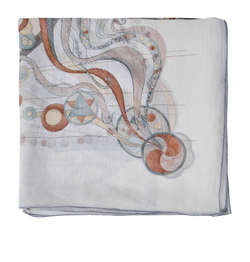 Hermes La Danse du Cosmos XL Square Scarf, Silk, White/ Grey, MIF, 3*