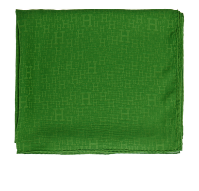 Hermes H Logo Scarf Long Green, front view