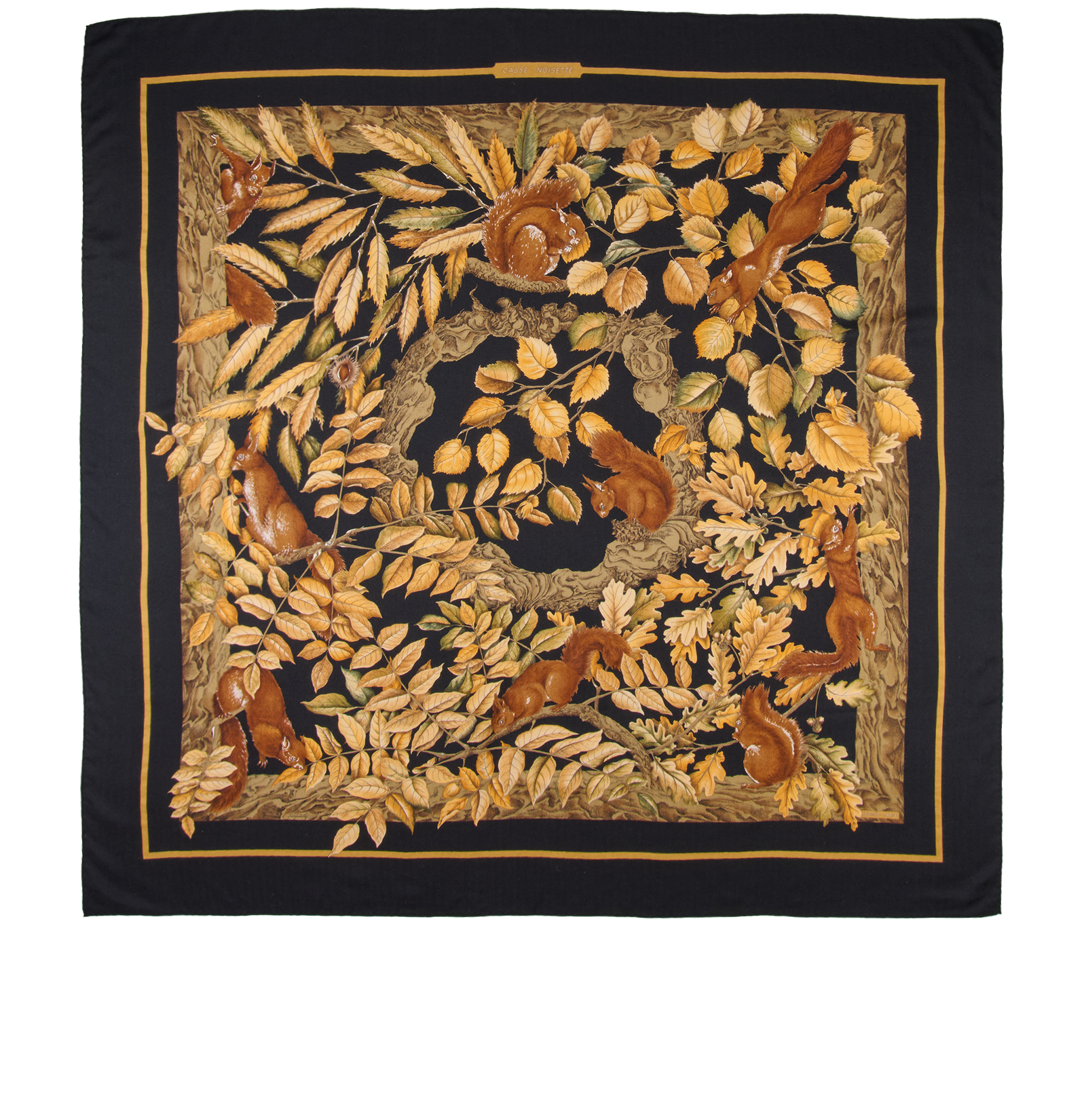 Hermes Casse-Noisette Scarf, &pound;350, Accessories, Black/Brown, Cashmere/Silk, Back view