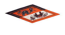 Hermes Losange Scarf, Cashmere, Orange/Black, MIF, 1*