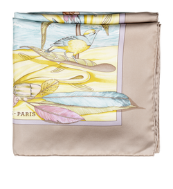 Hermes Christophe Colomb Scarf, Silk, Blue/Brown, MIF, B, 1*