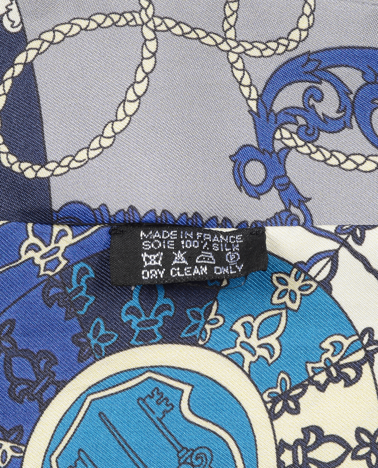 Hermes Key Twilly, &pound;80, Accessories, Blue/Grey/White, Silk, Other view