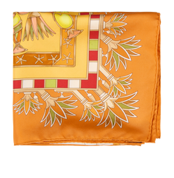 Hermes Tresors Du Nil Carre 90, Silk, Orange, B, 3*