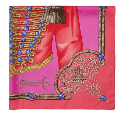 Hermès Brandebourgs 90x90 Carré Scarf, &pound;220, Accessories, Pink, Silk, Front view
