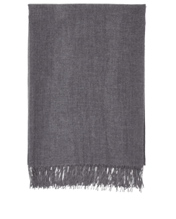 Hermès Vintage Long Tasselled Scarf, Cashmere, Grey, 3*