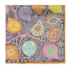 Hermes L'Arbre De Vie Pocket Square, Silk, Multi, MIF, 3*